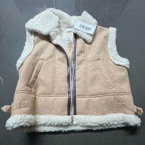 Penny Lane Sherpa Lined Beige Vest